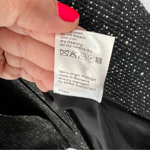 Akris Punto asymmetrical zip blazer jacket black white size 8 - Picture 7 of 9